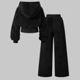 thumbnail image 6 of Mnyotv Girls Zip Fleece Pullover Tops and High Waisted Wide Leg Pants 2Pcs Set Teens Fall Winter Outfits Size 12 Years, 6 of 8