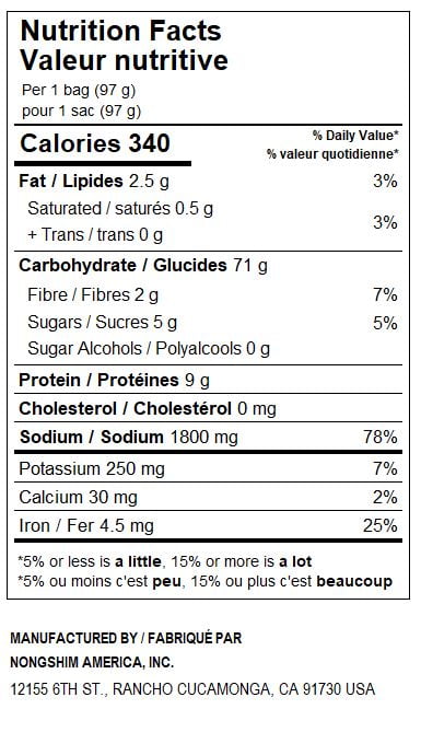 Nongshim Shin Ramyun Light 97g x 4, Nouilles séchées à l'air, Pack Familial