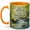 Orange, variant on Flow With Peace 11oz Ceramic Mug, Forest Stream Nature Design