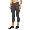 thumbnail image 1 of Reebok Womens Capri Seamed Compression Athletic Pants, Grey, Small, 1 of 5