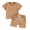 Brown, variant on Musuos Baby Girls 2 Piece Outfit 6 12 18 24M 3T Floral Print Short Sleeve T-Shirt and Elastic Shorts Set Cute Summer Clothes