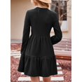 thumbnail image 6 of Cupshe Women's Ribbed Tiered Hem Long Sleeve Mini Dress, Sizes S-XL, 6 of 6