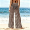 thumbnail image 4 of dazeni Women's Beach Cover Up Pants Sun Protection Wide Leg Loose Swim Bathing Suit Lightweight Coverups Palazzo Pants Summer Vaction Boho Clothes Brown Large, 4 of 7