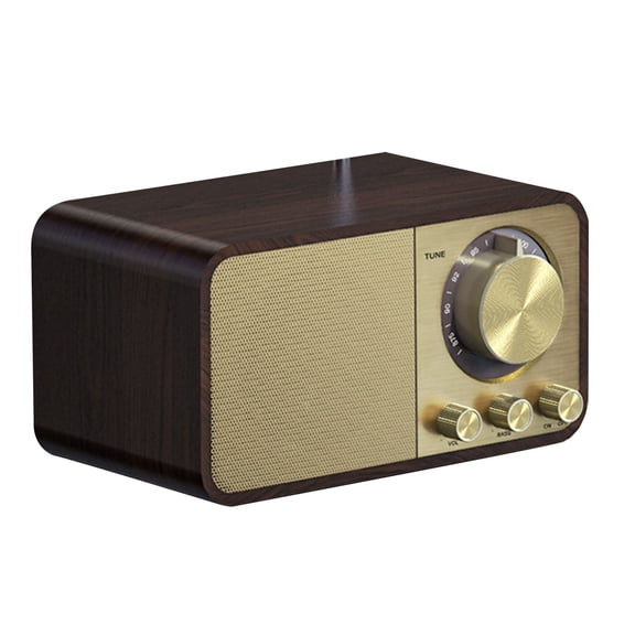 Vintage Bluetooth Speaker Retro Wood Speaker Radio for Home and Outdoor, Classic Walnut Texture Design with 1800mAh Rechargeable Battery