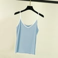 thumbnail image 2 of Yubnlvae Women's Color Block Sleeveless Crop Top - Modal Blend Summer Camisole, Casual & Sleepwear Essential (M-XXL, 9 Colors) (Light blue | XXL), 2 of 7