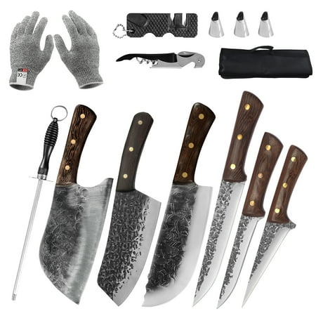 

12pcs Butcher Knife Set Hand Forged chef knife Boning Knife With Sheath High Carbon Steel Carving Knife Fish Knife Chef Knife For Kitchen Camping BBQ