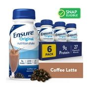 Ensure Original Meal Replacement Nutrition Shake, Coffee Latte, 8 fl oz, 6 Count