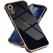 Micoden Case Compatible with iPhone Xr Case Cute for Women Heart Pattern Design Crystal Cover for Girls Soft Silicone