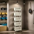 thumbnail image 6 of Tahtuvzn School 5 Tier Storage Rack for Living Room Kitchen, Plastic, White, 11.42x7.28x46.46in, 6 of 6