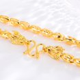 thumbnail image 3 of Stylish 18K Plated Sand Gold Dragon Head Peanut Link Men's Chinese Dragon Bone Bold Necklace - Trendy Luxury Jewelry Accessory, 3 of 4