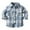 Sky Blue*, variant on Boys Shirt Lapel Collar Long Sleeve Khaki Plaid Print Dual Pocket Button Front Flannel Shirt Jacket Khaki