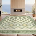 thumbnail image 2 of Design&I 5'x7' Ultra Soft Area Rug, Sage Lattice Cream Geometric Interlocking Botanical Bathroom None Fluffy Washable Non Shedding for Bedroom Living Room Home Office, 2 of 7