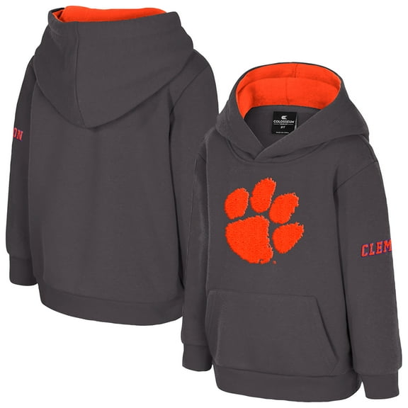 Toddler Colosseum  Charcoal Clemson Tigers Big Logo Volume Fleece Pullover Hoodie