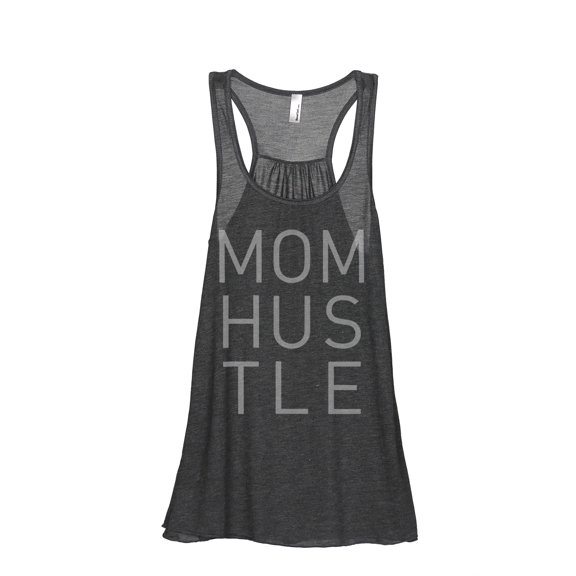 Thread Tank Mom Hustle Women's Sleeveless Flowy Racerback Tank Top Charcoal Small