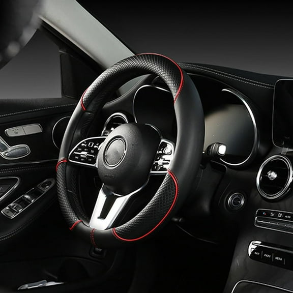 Universal Breathable Leather Wear-resistant Car Truck Steering Wheel Cover 38cm