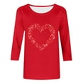 thumbnail image 4 of Goodtrade8 Tops for Women Plus Size 3/4 Sleeve Pullover Valentine Crew Neck Summer Graphic Fashion Womens Shirts Gifts for Girlfriend, 4 of 5