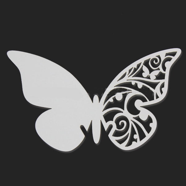 50PCS White Butterfly Laser Cut Wedding Party Favor Decor Table Place Cards 