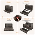 thumbnail image 5 of Amerlife 44.5"H Queen Murphy Bed Cabinet with Charging Station and Storage, Farmhouse Foldable Platform Bed for Guest Room, Office, Black Oak, 5 of 8