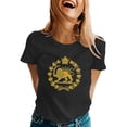 thumbnail image 5 of Bainana Casual Short Sleeve T Shirt For Women Graphic Print Short Sleeve Crew Neck Tee Top Fashion Loose Fit Ladies Female Festival Party Wear Black Size L, 5 of 7