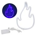 thumbnail image 3 of Luz De Neón De Llama, Señal De Luz LED De Llama De Fuente De Alimentación Dual IP45 Seguridad De Grado Impermeable Para Dormitorio Para Configuración De Sala De Juegos Para Cergrey Azul, 3 of 8