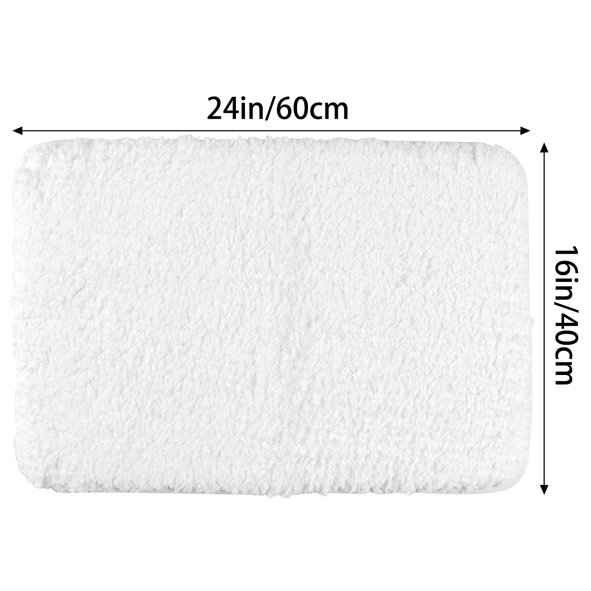 Unique Bargains Non-Slip Thick Microfiber Soft Plush Bathroom Mat Quick Dry Bath Rug White 16"x24"