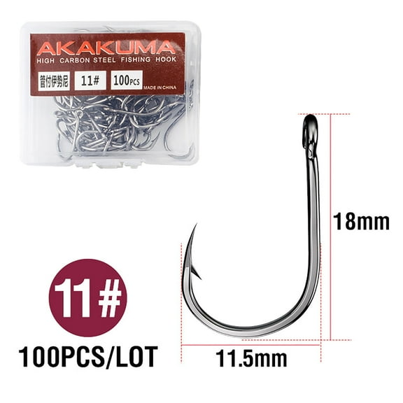 #11 High Carbon Steel Fishing Hook Long Shank Hooks Saltwater Freshwater Fishing