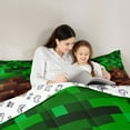 thumbnail image 5 of Homewish Female Men Women Pixelated Blocks Miners 3 Pieces Queen Comforter Set,Building Blocks Construction Game Ultra Soft Bedding Sets,Abstract Geometric Plaid Bedding Comforter Set Breathable, 5 of 8