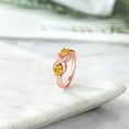 thumbnail image 4 of Gem Stone King 18K Rose Gold Plated Silver Ring White Created Sapphire and Set with Golden Yellow Zirconia, 4 of 5