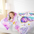 thumbnail image 4 of Manfei Dreamy Butterfly Child Bedding Comforter Set, Pink Rose Floral Twin Comforter Sets, Romantic Valentines Day Reversible Bedding Set, Microfiber Bedroom Decor, 2 Pieces, 4 of 8