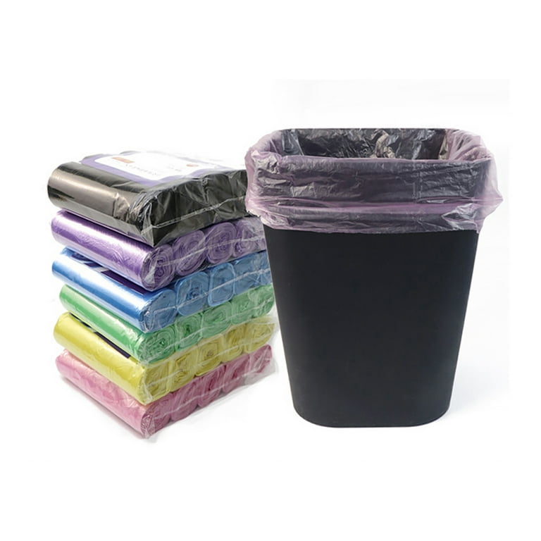 Small Garbage Bags 2.6 Gallon Colorful Biodegradable Trash Bags,120 Counts  Bathroom Garbage Bags Unscented Wastebasket Liners for Office