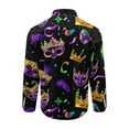thumbnail image 5 of lcziwo Mardi Gras Shirts Mens Disco Shirt Retro 70s Shirts for Men Novelty Printed Long Sleeve Button Down Shirts Carnival Parade Party Costume Daily Deals Multicolor S, 5 of 6