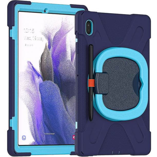 Funda protectora de color para Samsung Tab S7 Fe de 12,4 pulgadas con soporte para bolígrafo, anillo ajustable grande y protección contra golpes.