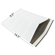 StarBoxes 25 Poly Bubble Mailer Bags 9.5x14.5 - #4 White Self-Sealing
