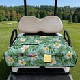 thumbnail image 2 of Pzuqiu Palm Leaves Frangipani Quilted Golf Cart Seat Covers Comfortable, Pockets, Suitable for Outdoor, Fit for Yamaha Club Car, 2 of 9