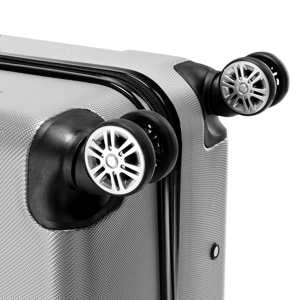 3 Piece Set, Suitcase Spinner Luggage Sets ABS Trolley Case Lightweight Durable Suitcase Double Wheels Suitcase Carry-On Luggage Suitcases TSA Lock 20/24/28 Inch (Gray)