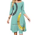 thumbnail image 1 of Robe Évasée Nœud Cœur Là-Haut dans l'Océan Design Mode Grande Taille Robe Ample Vagues de Mer Bleu Aqua, 1 of 5