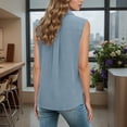 thumbnail image 4 of Casual Shirts for Women Tops for Women Elegant Sleeveless Shirt for With Classic Collar and Button Design – Minimalist Solid Top for Everyday Wear, 4 of 7