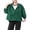 Green, variant on Women's Hooded Jacket Lightweight Zip-Up Solid Color Fall Hoodies Relaxed Casual Puff 3/4 Sleeve Outdoor Hooded Coat with Elastic Cuffs XXL