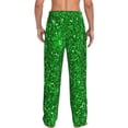 thumbnail image 3 of Balery Green Glitter print Men's Pajama Pants,Ultra Lightweight Pjs,Lounge Pant-Large, 3 of 9