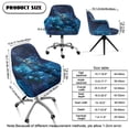 thumbnail image 7 of Whosucclay Blue Turtle Hibiscus Galaxy Print Curved Back Dining Chair Covers with Arms Easy to Install Bar Stool Covers with Armrest Reusable Accent Vanity Chair Slipcover with Elastic Bottom, 7 of 7
