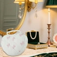 thumbnail image 6 of Unique Bargains Heart-shaped Bow Makeup Bag for Travel White Pink Polyester, 6 of 6