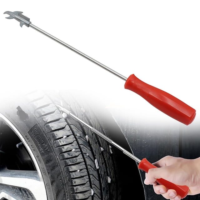 Auto Repair Tools Portable Car Tire Stone Removal Hook Tool with Alloy Head Stainless Rod Non Handle for Cars Suvs Trucks Motorcycles Effective Cleaning of Reduce Tire Noise Mechanic Tool Kit Vehicle