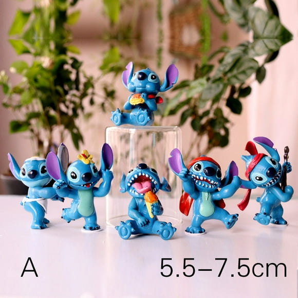 6 mini Stitch dolls cake decorations