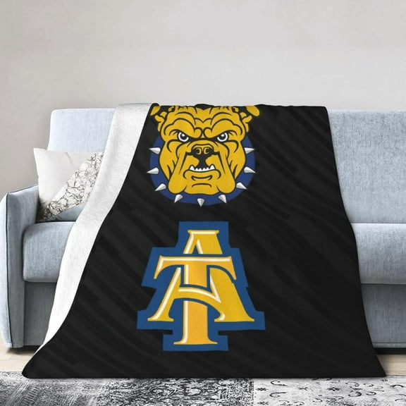 North Carolina A&T Aggies Fleece Blanket, Very Soft Microfiber Flannel Blanket for Couch Warm and Cozy for All Seasons