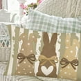 thumbnail image 3 of Easter Pillow Covers 12x20 Inch Rabbit Bunny Brown Stripes Throw Pillow Cases Easter Spring Holiday Farmhouse Decorations Cushion Cover for Sofa Couch, 3 of 6