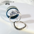thumbnail image 4 of Adjustable size Couples Wedding Ring Set Women Diamond Sterling Silver Man Titanium Bands, 4 of 8