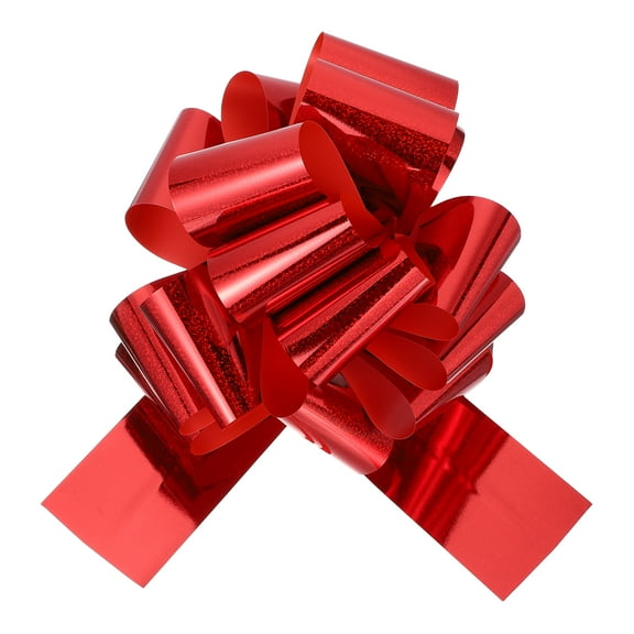 14 Inch Giant Large Pull Bow 1 Pcs Big Glitter Metallic Car Bows Ribbon for Wedding Presents Gift Wrapping Christmas, Red