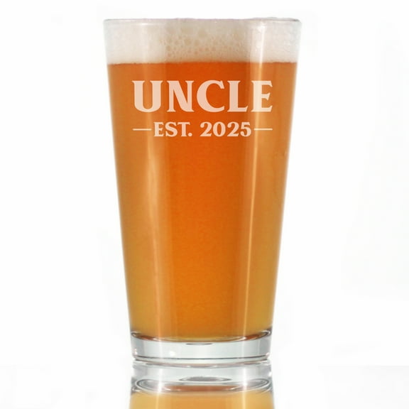 Bevvee Pint Glass 16 oz Bold 2025 Uncle Gifts for Uncles Beer Glasses