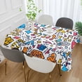 thumbnail image 2 of Yayeee Tablecloths 54" x 54" Rectangle Wrinkle Resistant Party Table Cover, Doodle Pattern, 2 of 8