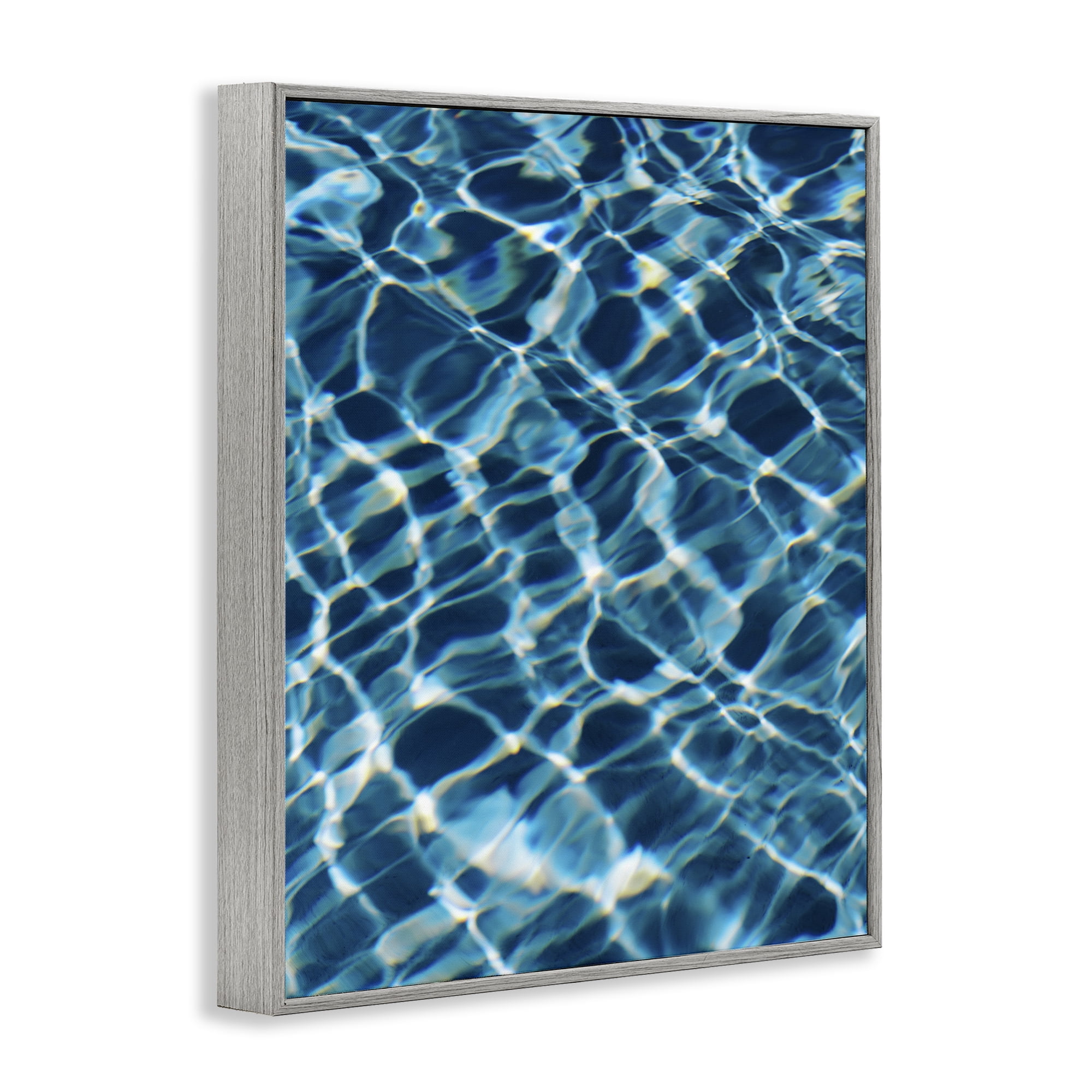 Stupell Industries Beach Water Pattern Abstract Painting Gray Framed Art Print Wall Art, 16 x 20